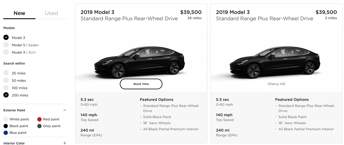 Model 3 Inventory Available on Tesla’s Site | Only Used Tesla | by ...