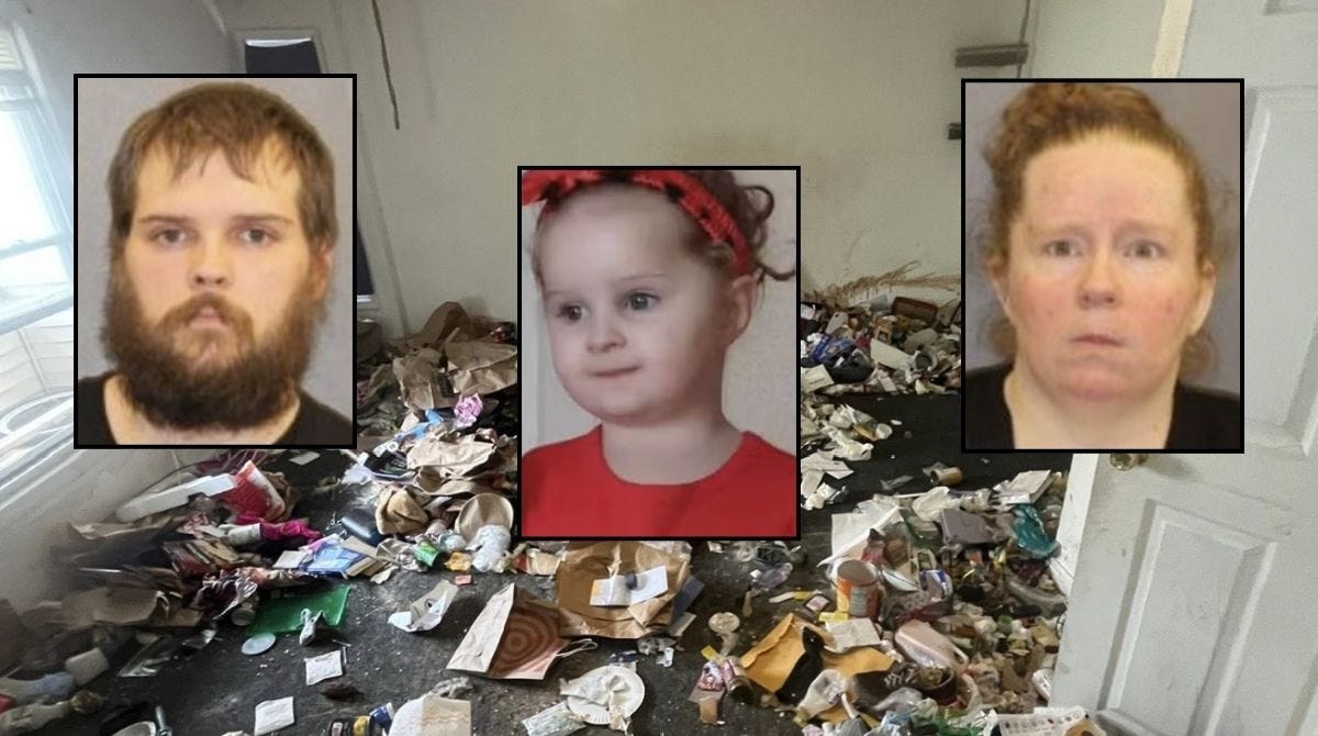 Insets (left and right): Matthew and Samantha Dylewski (Saratoga County Sheriff’s Office). Inset (center): Joycelynn Dylewski. Background: Photos of the Dylewskis’ apartment taken by the Phoenix Property Maintenance cleaning service (Facebook).