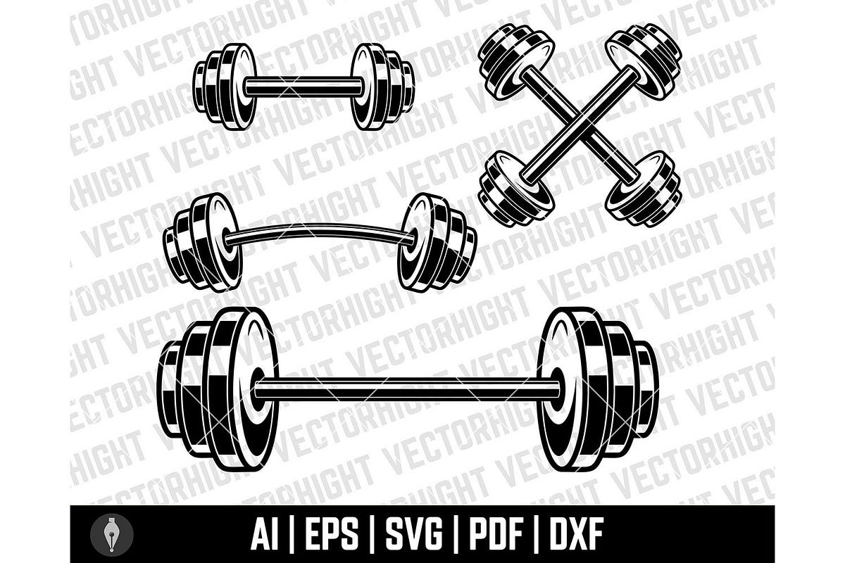 Illlustration of a Gym Barbell (Printable Illustrations) | by ...