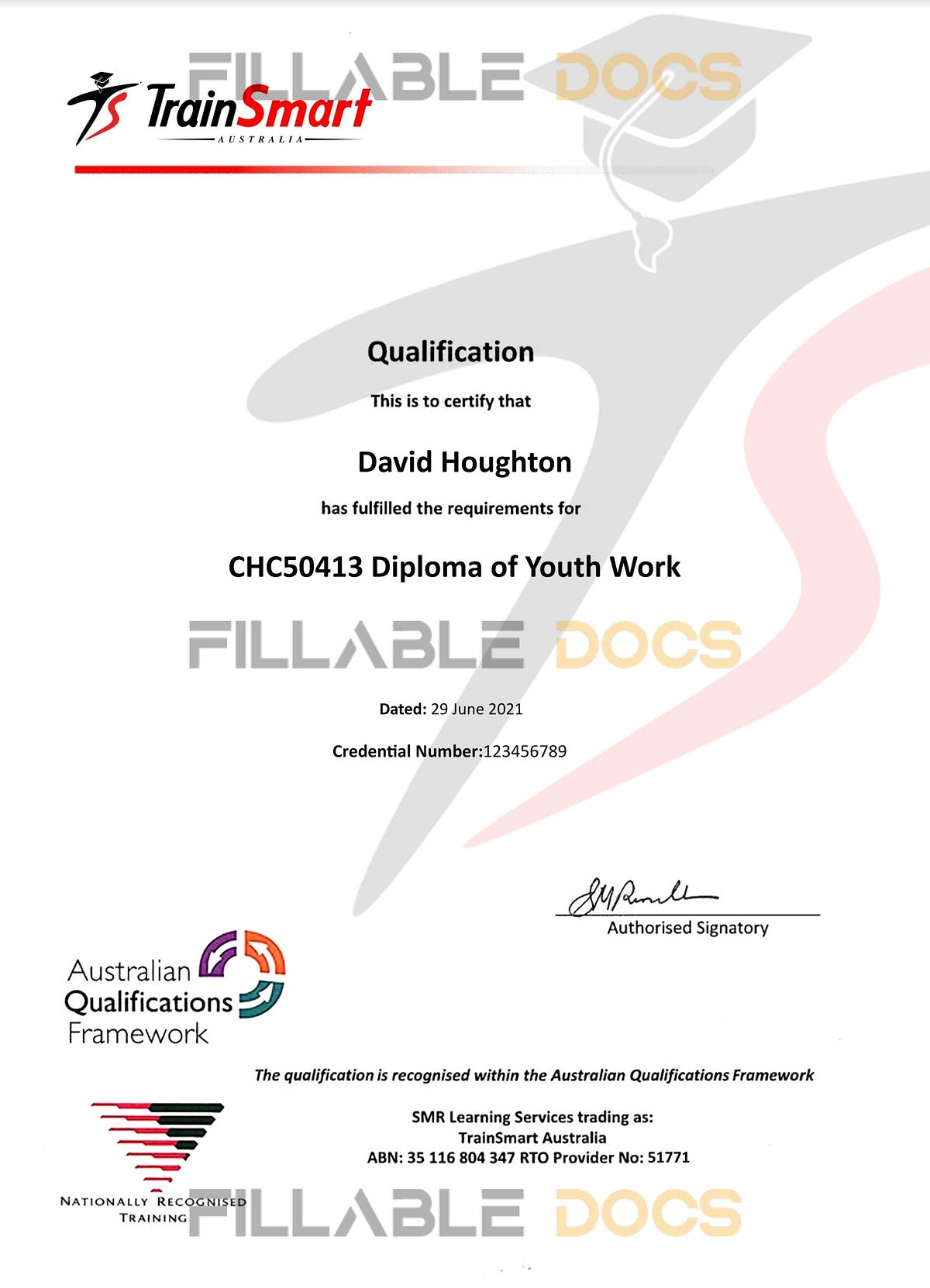 Fake Certificate from TrainSmart Australia Qualification University ...