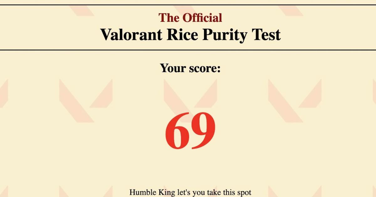 What is the Valorant Rice Purity Test? | by Sidj | Medium