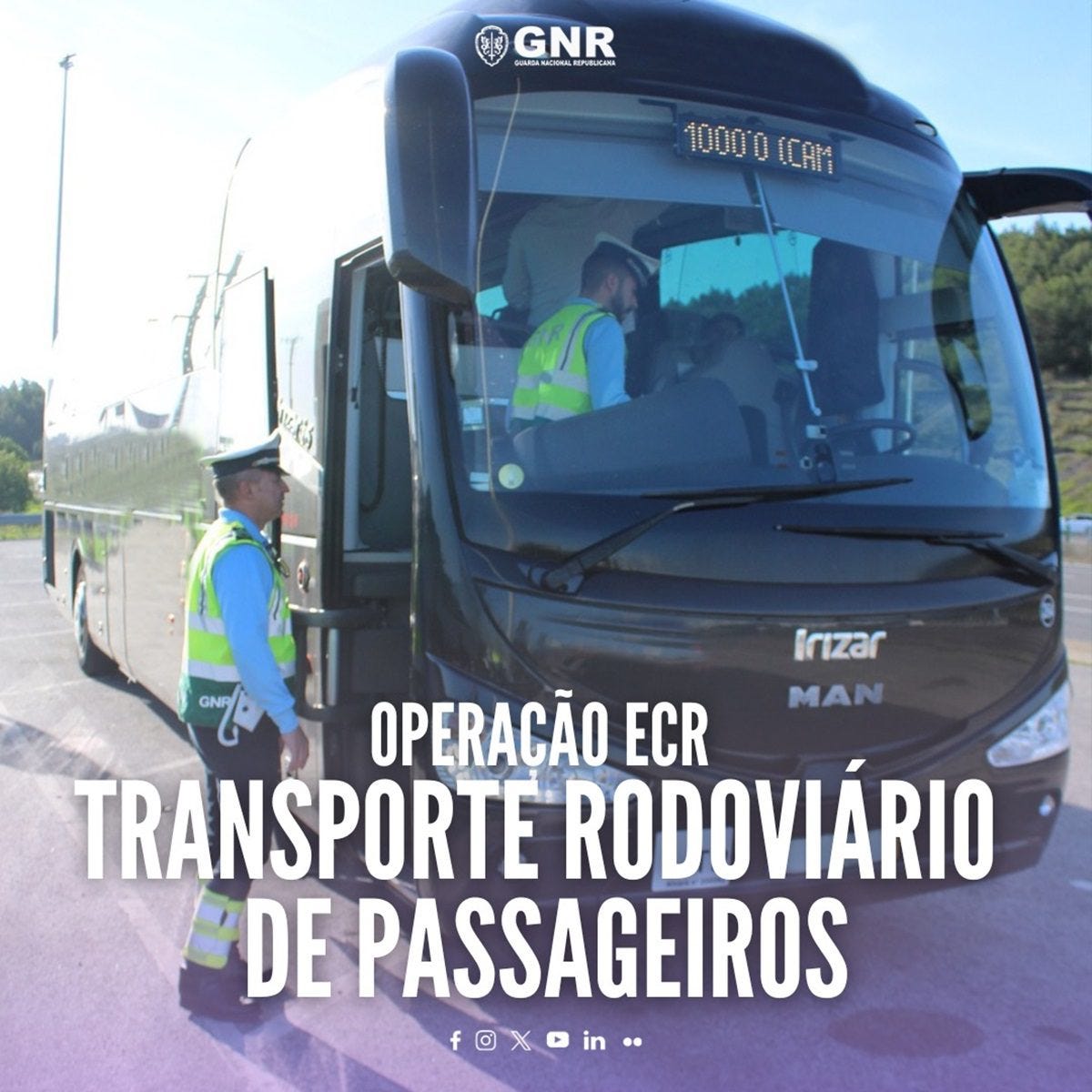 GNR realiza operação de fiscalização para veículos pesados de passageiros