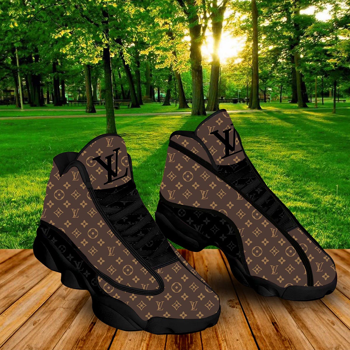 Louis Vuitton LV Black White Air Jordan 13 Sneaker Shoes - LIMITED