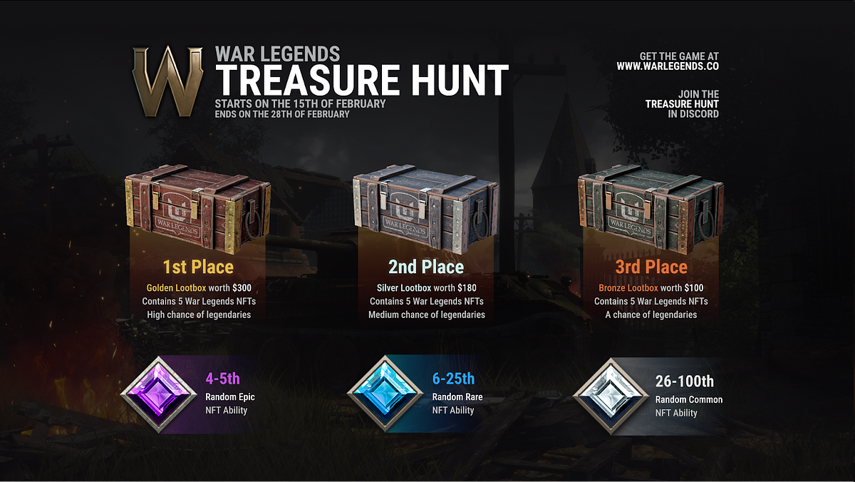 War Legends Treasure Hunt🪙. According to our lore, we would like to