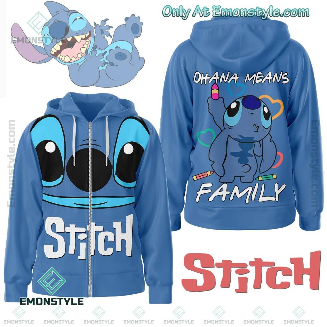 Disney Stitch Ohana Means Family Zg Hoodie - TeeHex