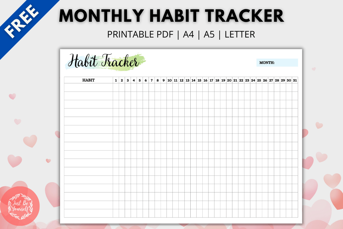 FREE Monthly Habit Tracker Printable Free Download | by Miamarionette | Medium