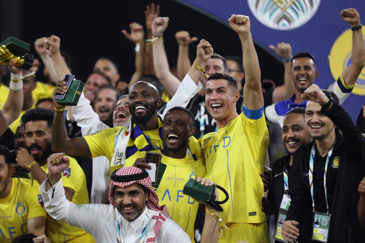 Bleacher Report Football - Al-Nassr win the Arab Club Champions Cup 🏆  Ronaldo's first trophy with the club 😏