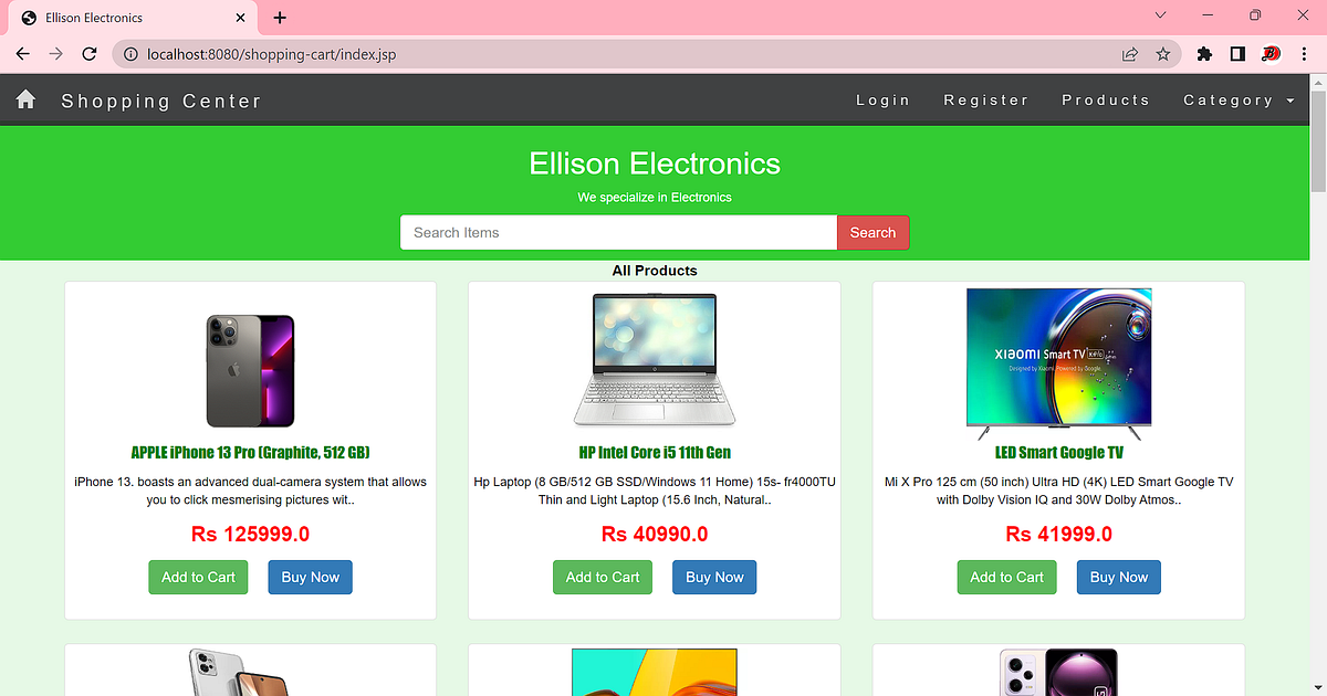 Online Shopping Cart Project. Full Stack site Development of… by