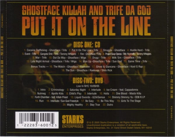 2 In 1: Ghostface Killah's Put It On The Line & Hidden Darts