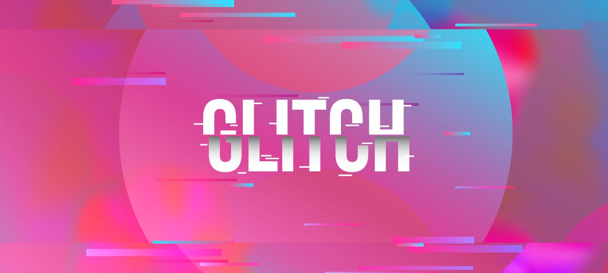 Glitch effect digital color distortion screen