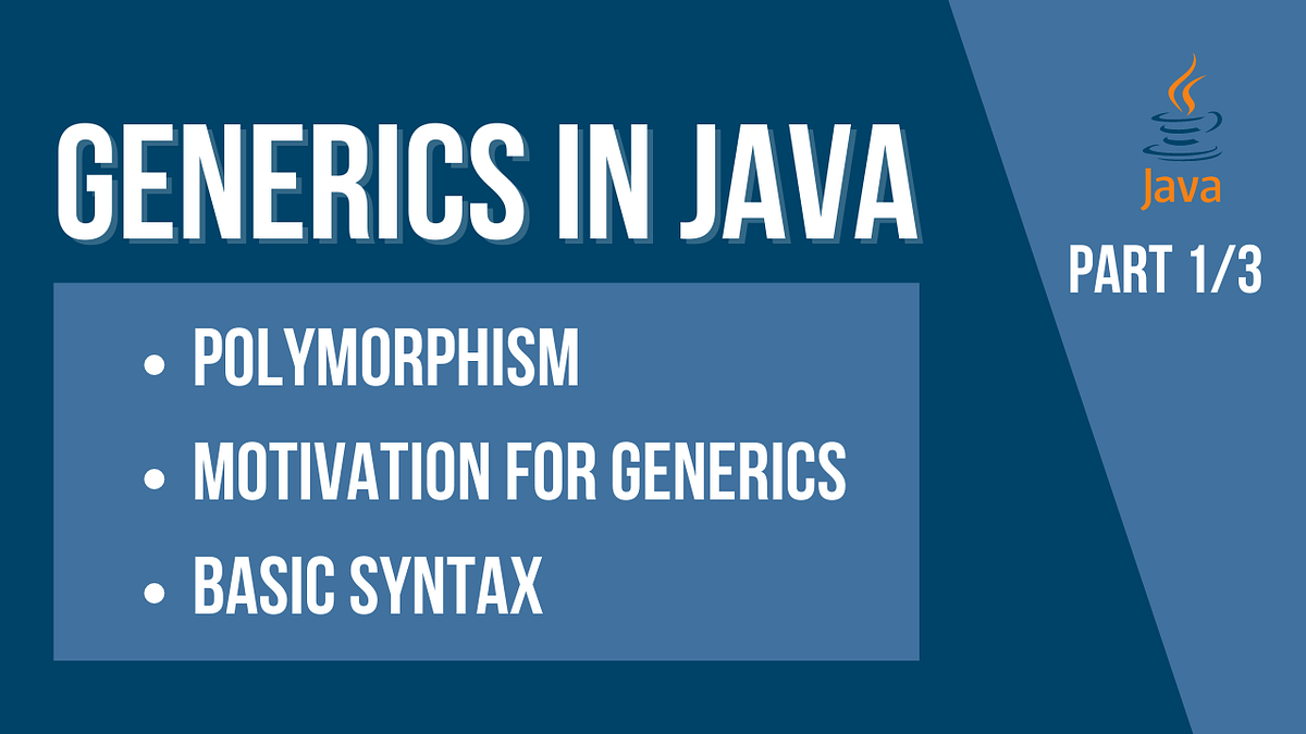 Generics in Java part 1 of 3. In this series of articles, we’ll… by
