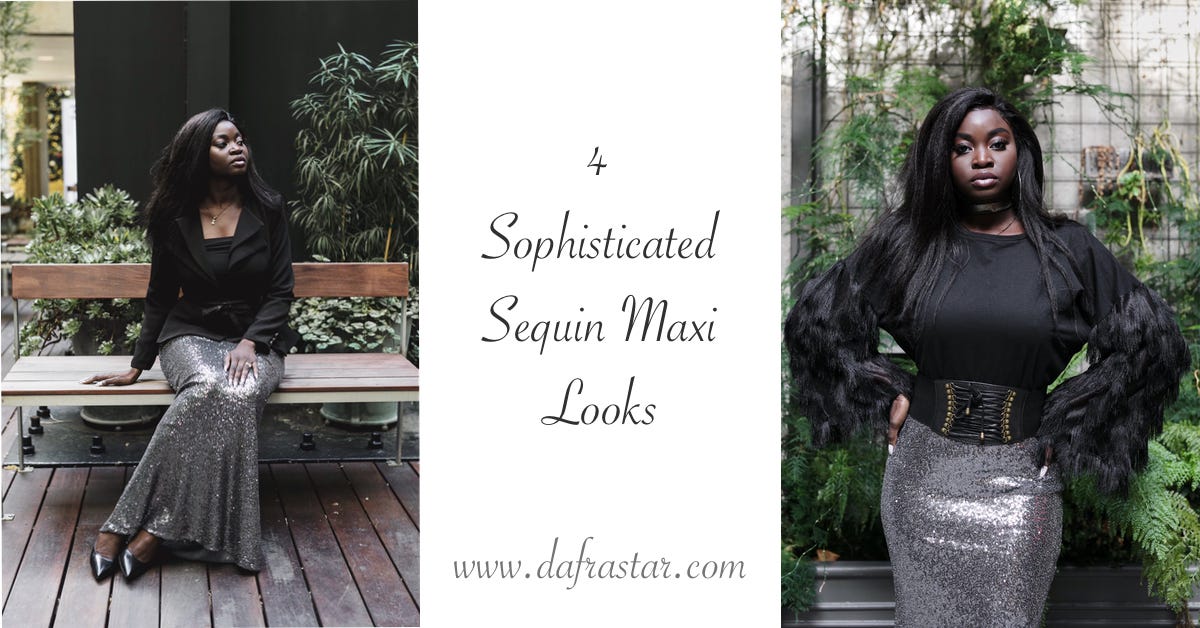 4 genius ways to wear a sequin maxi skirt this holiday season, by  DafraStar