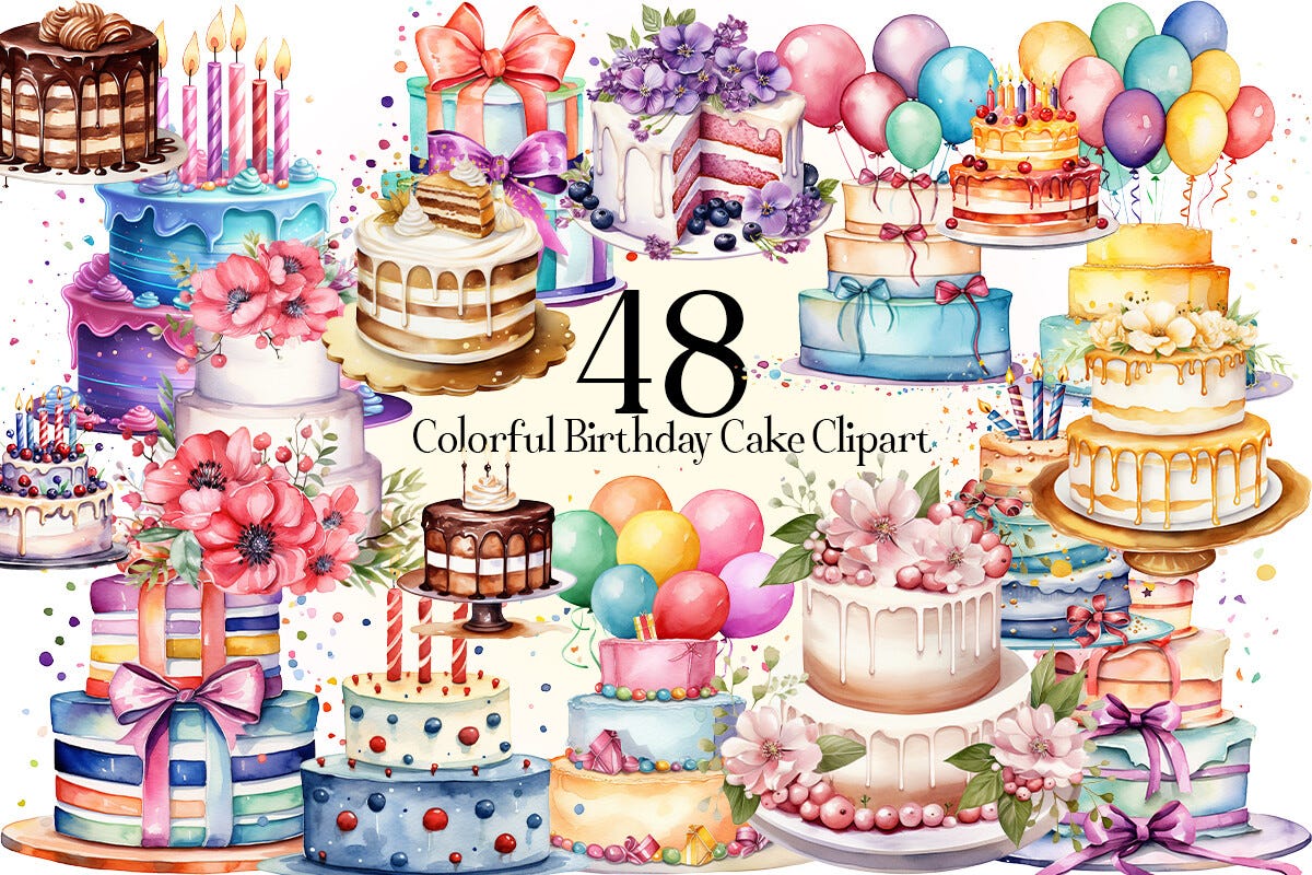 Colorful Birthday Cake Clipart Free by Penelope Rae May, 2025 Medium
