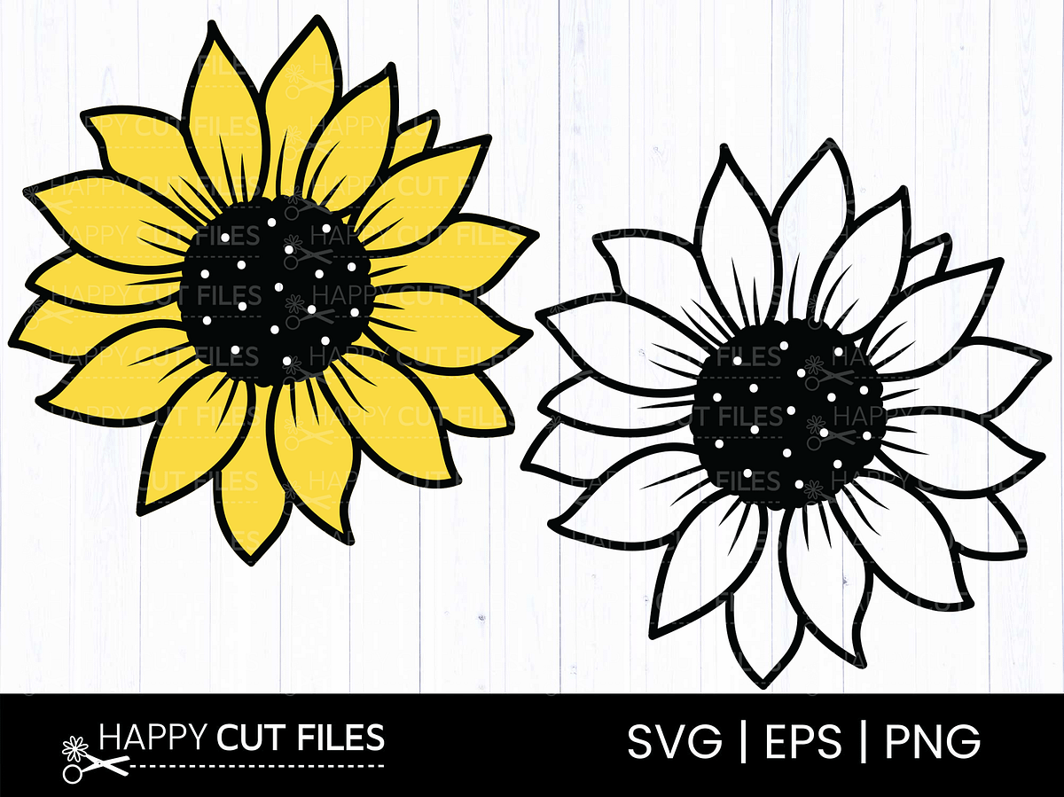 Sunflower SVG Clipart Png (Printable Illustrations) | by Craftycarla ...