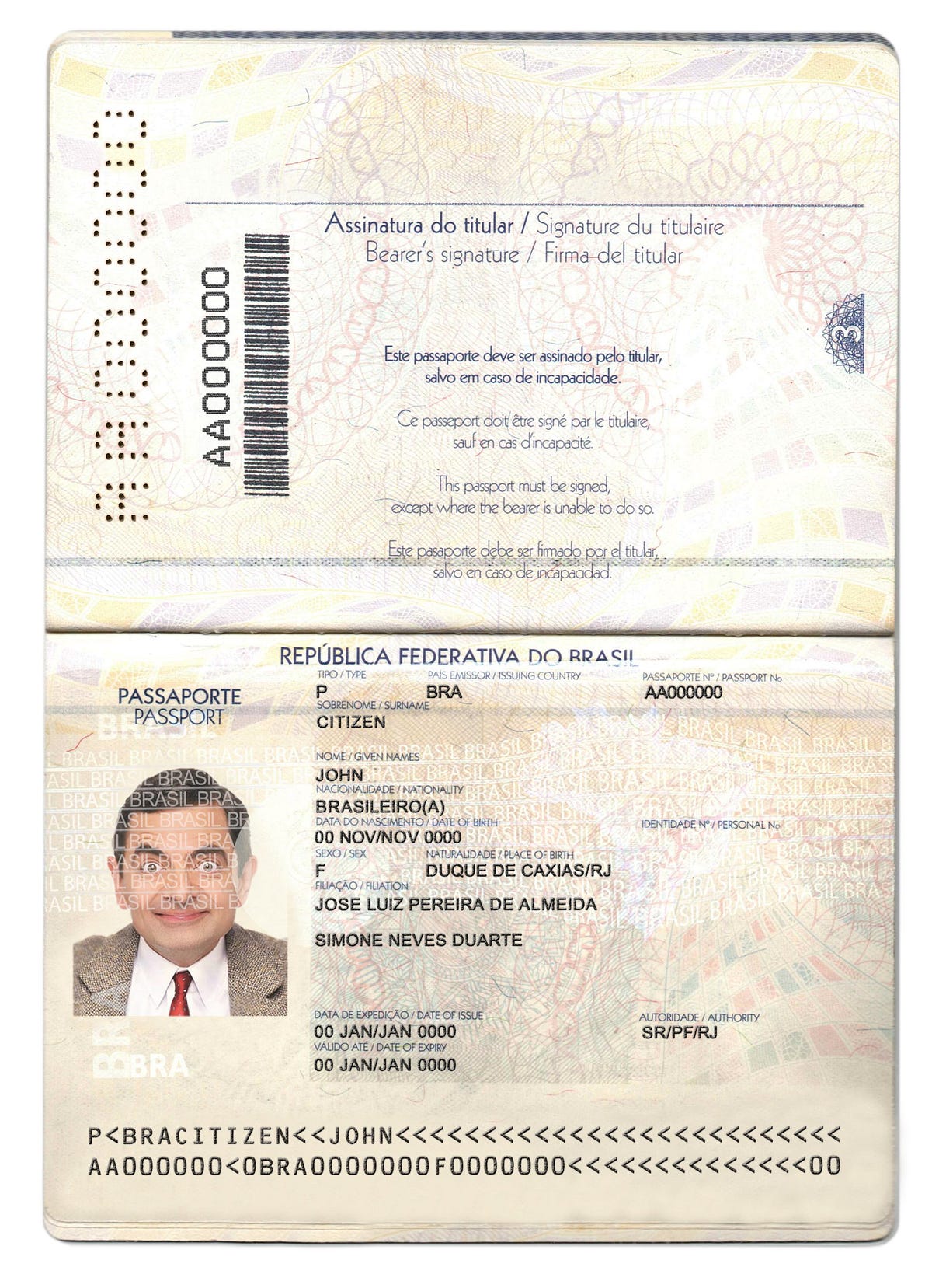 Authentic Brazil PSD Passport Template (2019 — present ...