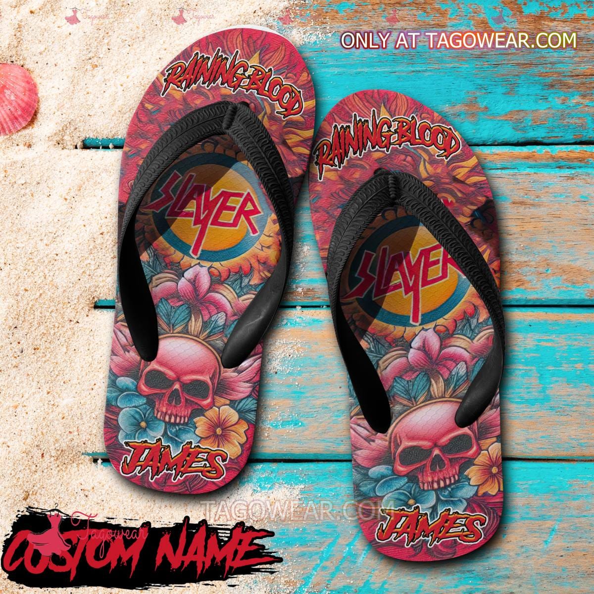 Step in Metal Style with Personalized Slayer 'Raining Blood' Flip Flops, by Zokyvxzfypq_tago, Mar, 2024
