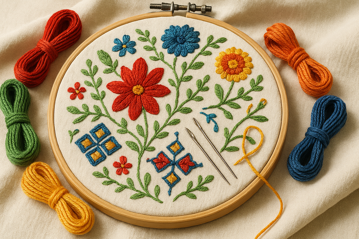 Tenture Vintage Long-Stitch – Flower Girls – Encadrée Et Montée, Idée Cadeau