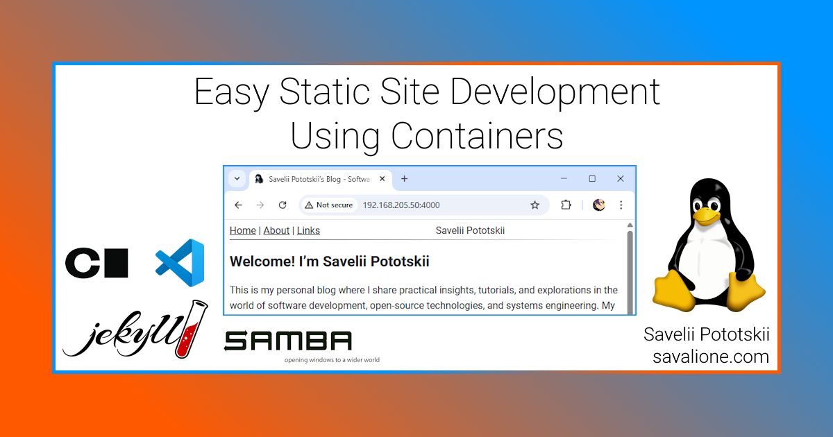 Easy Static Site Development Using Containers