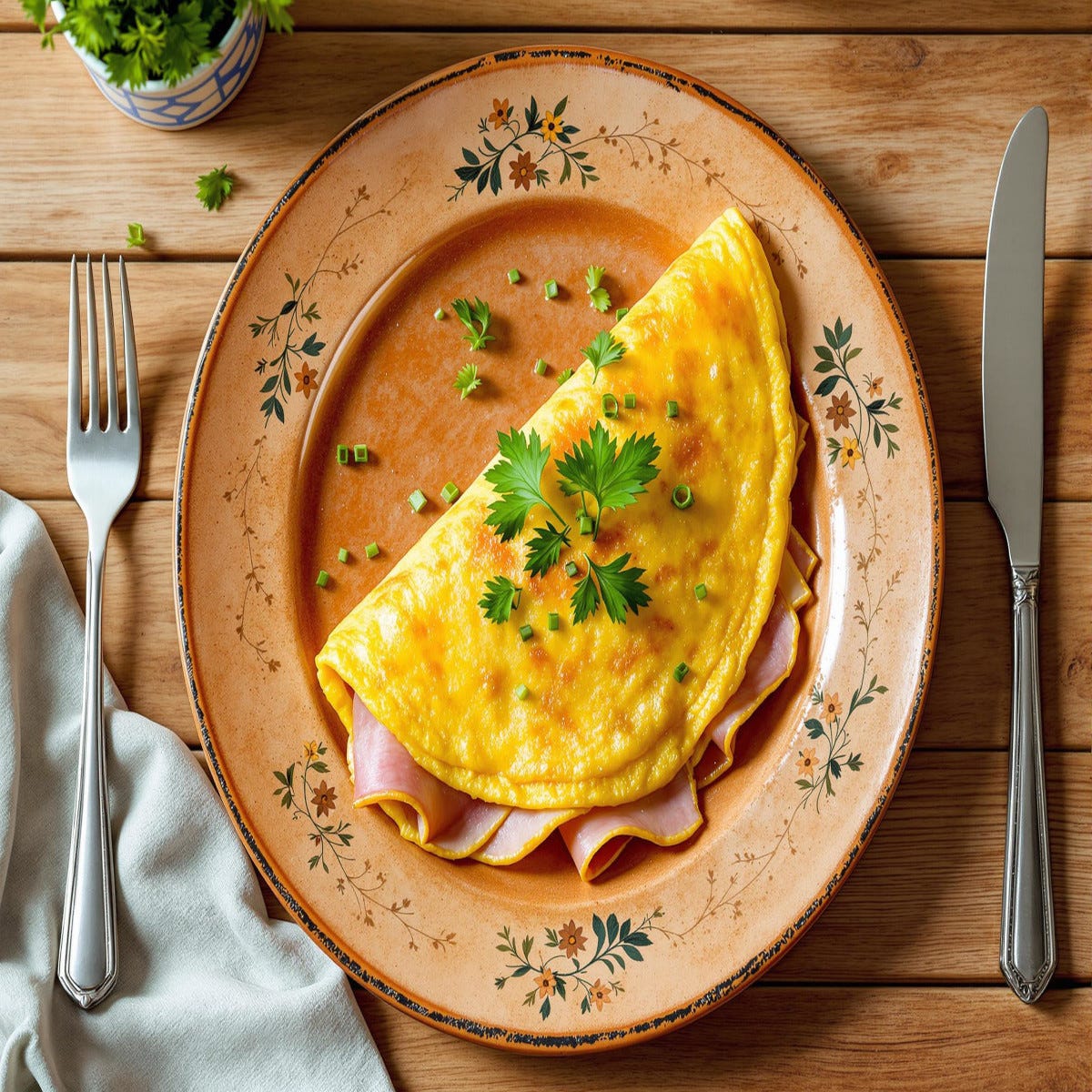 L’omelette au jambon parfaite en 10 min — moelleuse à souhait !
