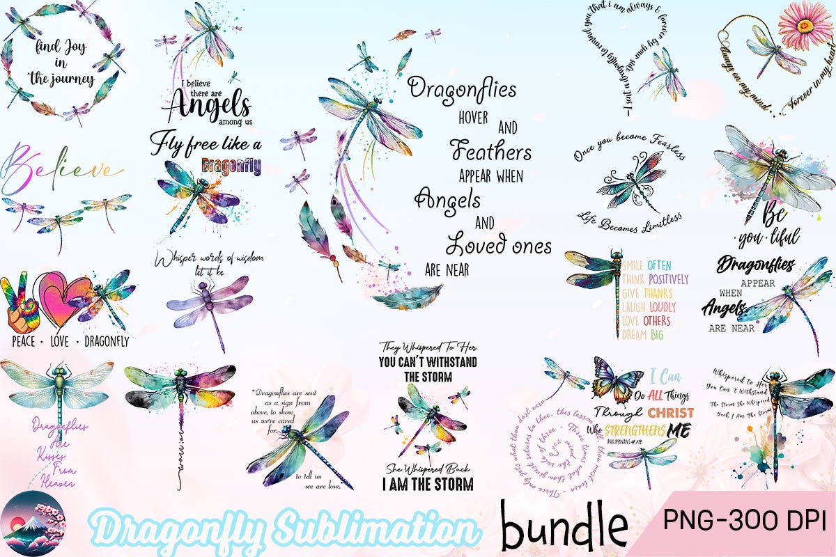 Dragonfly Sublimation Bundle | by Vectorval | Jul, 2024 | Medium