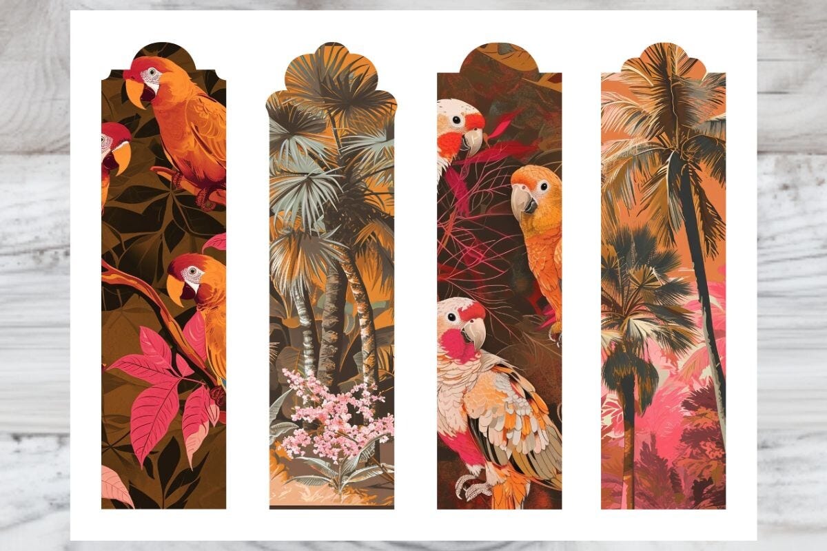 Parrot and Palm Bookmarks Free Download | by Prismpixel | May, 2024 ...