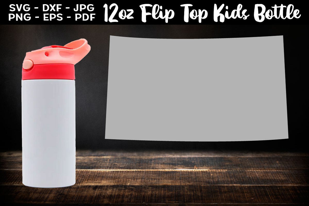 12oz Kids Flip Top Bottle Template PNG (Unique Print Mock-ups) | by ...