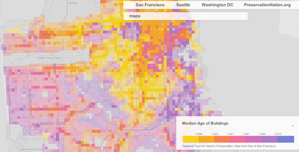 Image of: Map: Check Out the Age of the Buildings in Your Neighborhood — The Bold Italic — San Francisco