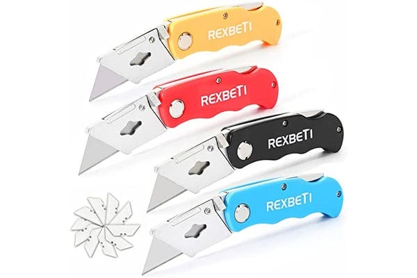 Folding Utility Knife 6-pack, Quick-change Box Cutter For Cardboard And  Boxes, Box Cutter Knife With Metal Clip, Back-lock Design Box Knife, Heavy  Duty Box Opener With Extra 10 Blades (6-pack) - Arts