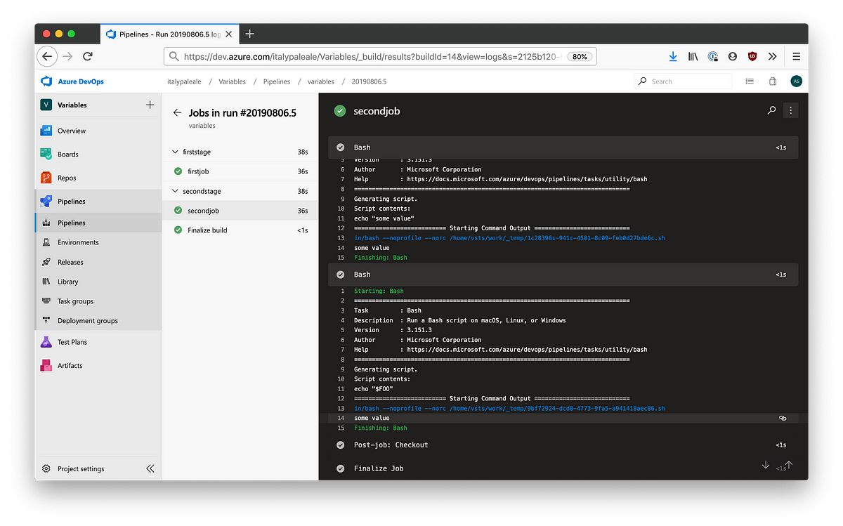 How to pass variables in Azure Pipelines YAML tasks | by Alessandro Segala  | Microsoft Azure | Medium