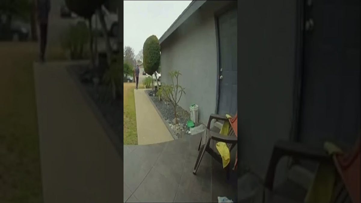 Delivery Driver Throws Package Like A Frisbee Doorbell Camera Video