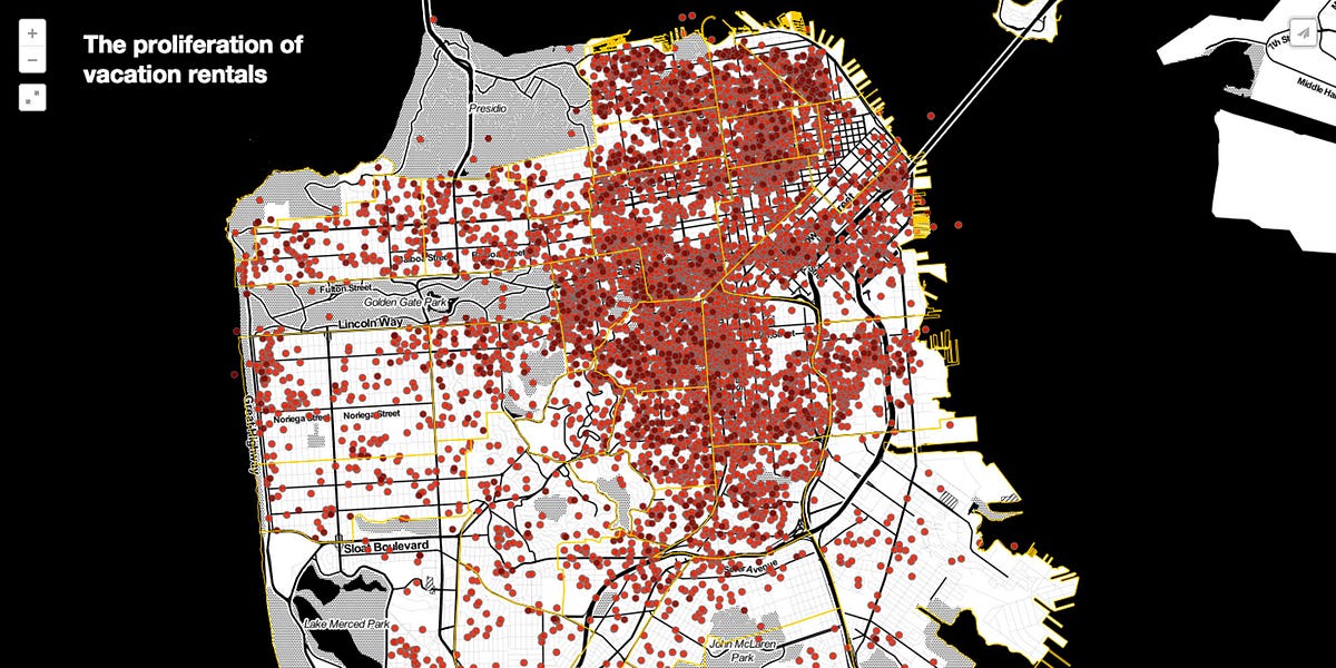 There Are Over 5,000 Airbnb Rentals in SF According to a New Map — The Bold Italic — San Francisco