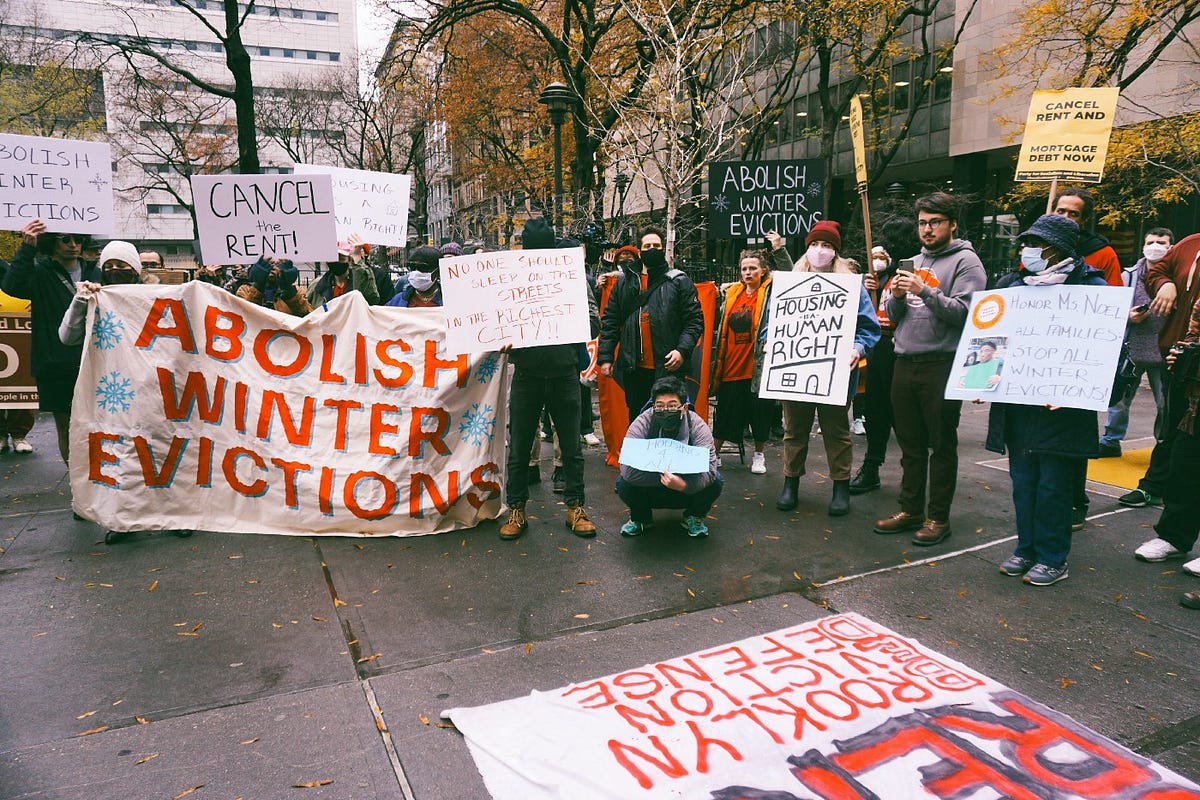 Winter Evictions — No Housing, No peace. by Diana Iser Medium