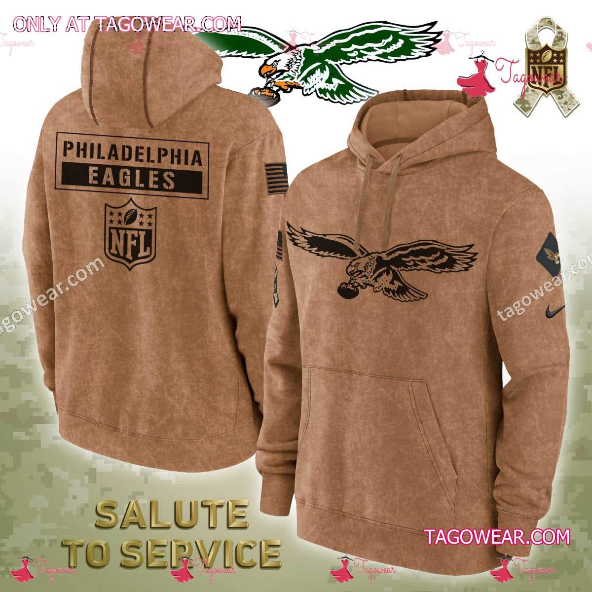 Philadelphia Eagles NFL Veterans Salute to Service Hoodie: Show Your  Support and Honor Veterans with Pride, by Tagowear shirt