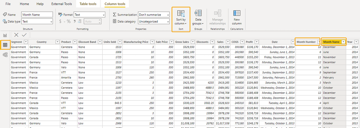 Sorting By Month in Chronological Order in Power BI | by Salih Veseli
