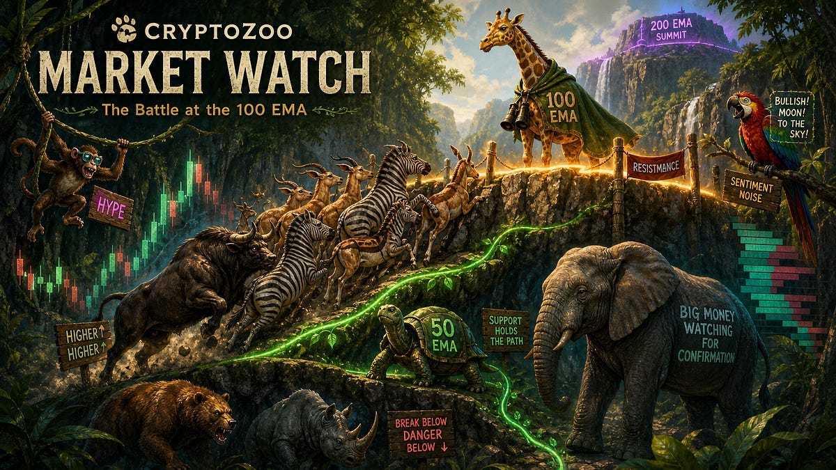 CryptoZoo Market Watch: The Battle at the 100 EMA
