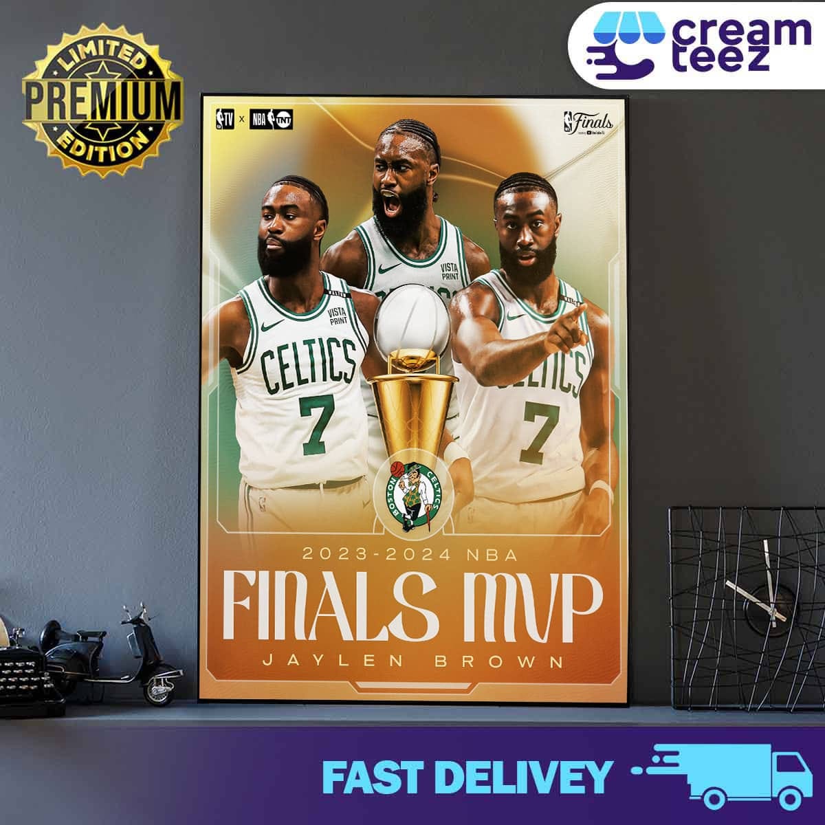 Jaylen Brown Finals MVP and official championship for the 20232024 NBA