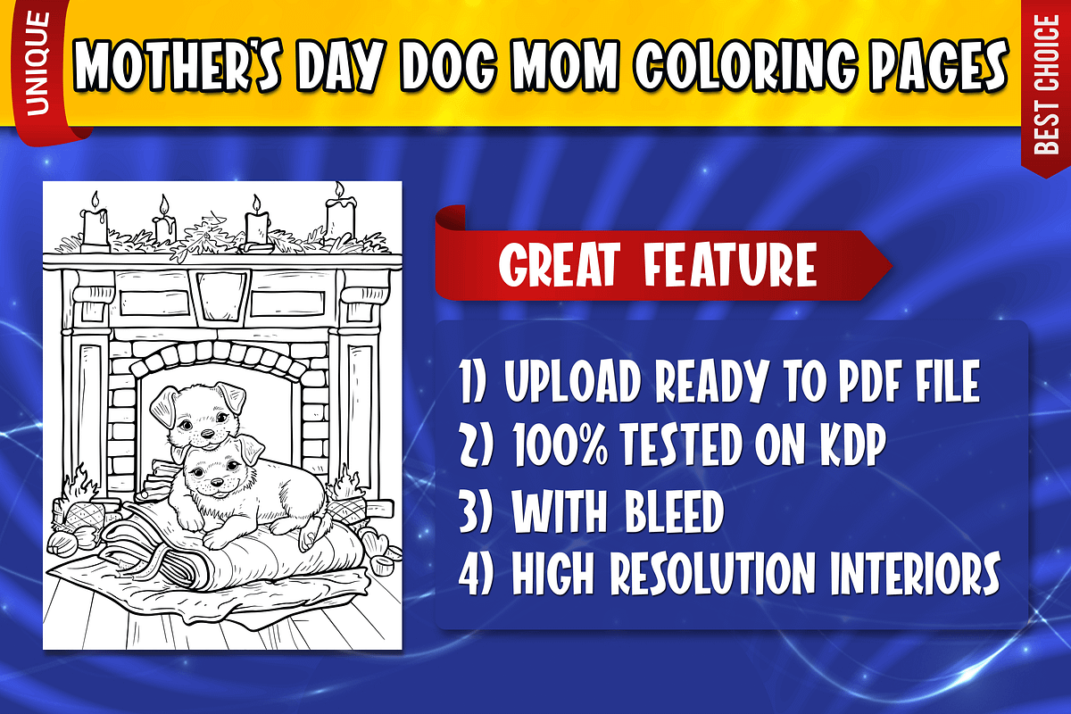 Mother’s Day Dog Mom Coloring Pages Free Download by Vectorverve