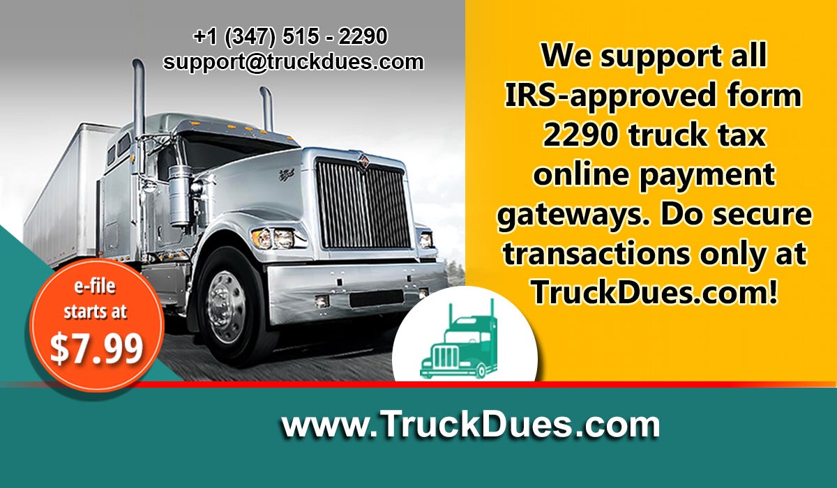 TruckDues.com supports all IRS online truck tax payment methods.