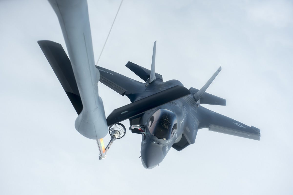 Kadena KC-135 Stratotankers conducted their first refueling of USMC F-35Bs