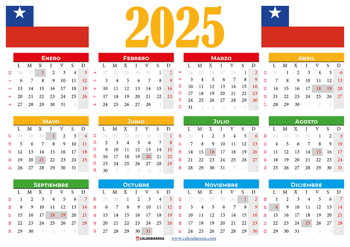 Calendario 2025 chile con festivos PDF by hamouda chokri Jun, 2024