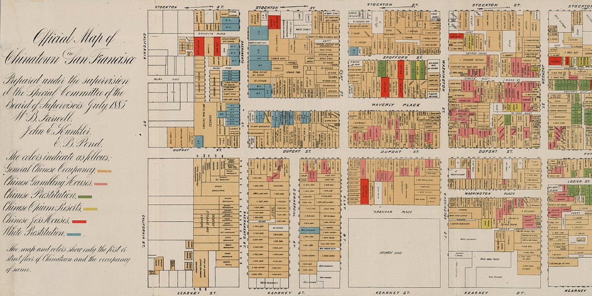 Image of: Opium and Prostitutes: Chinatown Map of 1885 — The Bold Italic — San Francisco