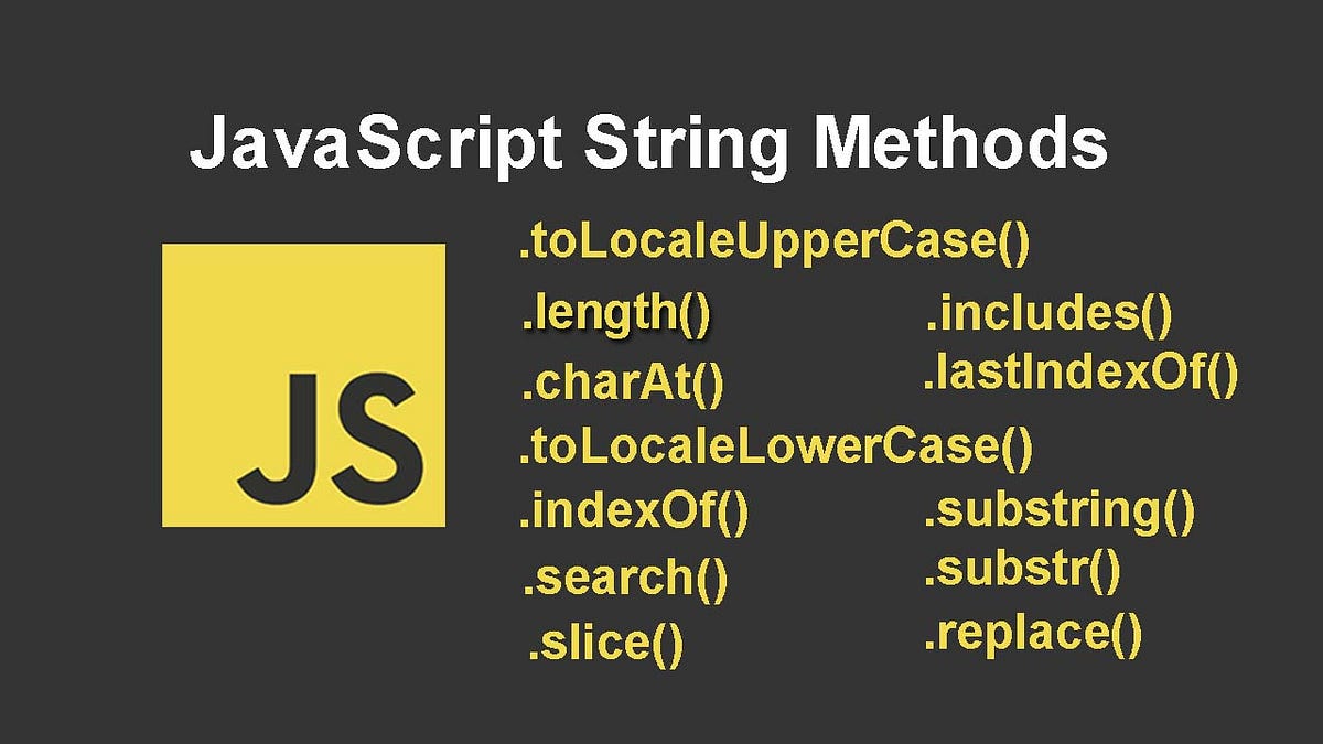 String methods in javascript. The string object in javascript comes ...