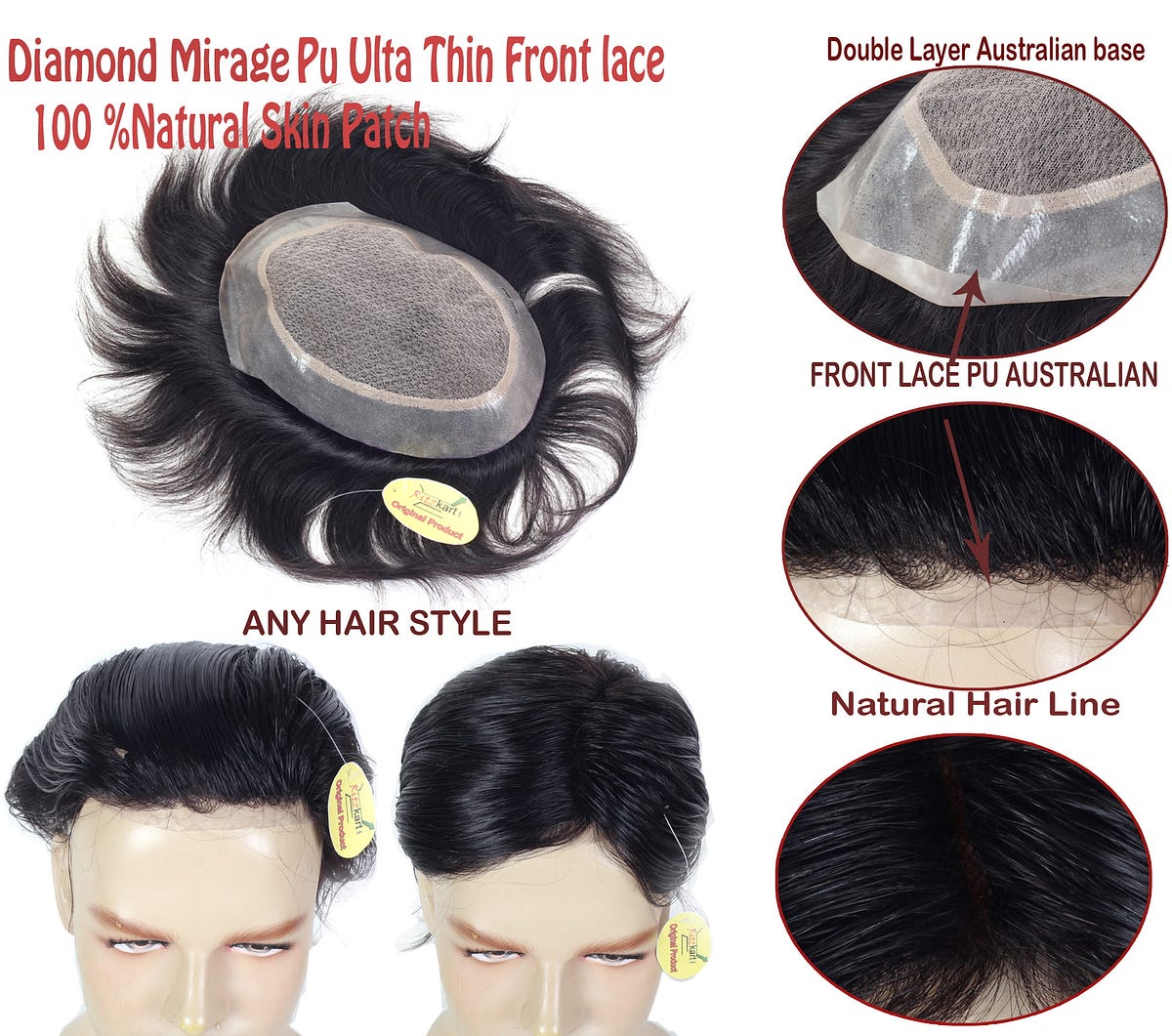 Front Lace Australian Hair Patch. A front lace Australian hair patch is