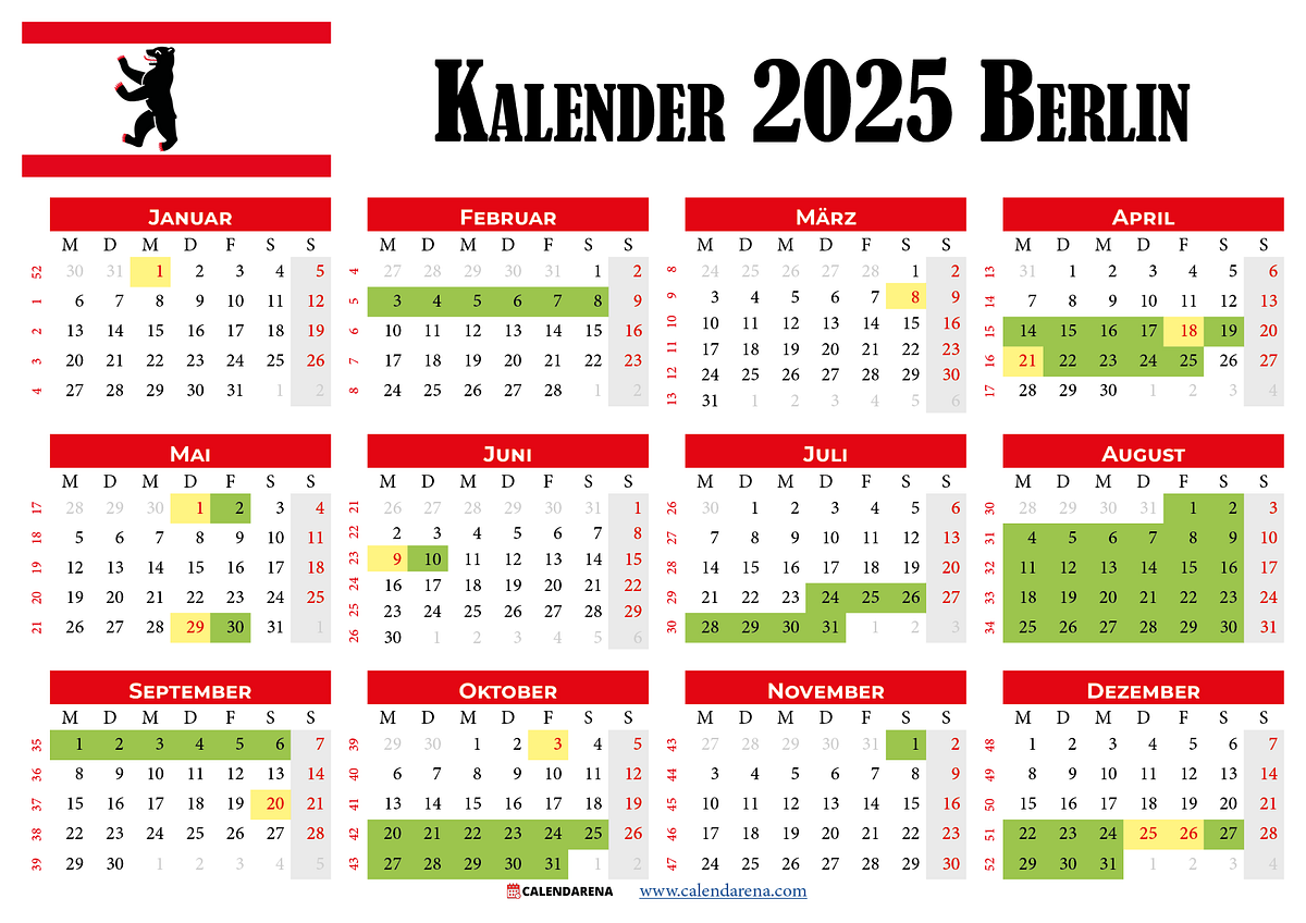 Kalender 2025 + Feiertage ,Ferien Berlin - hamouda chokri - Medium