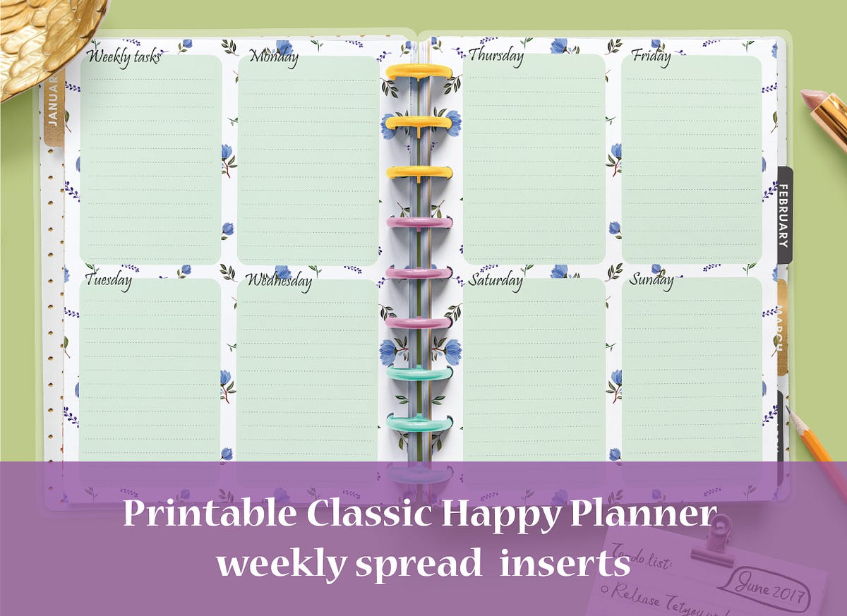 Weekly Spread Printable Planner Free Download | by Azuraaether | Apr ...