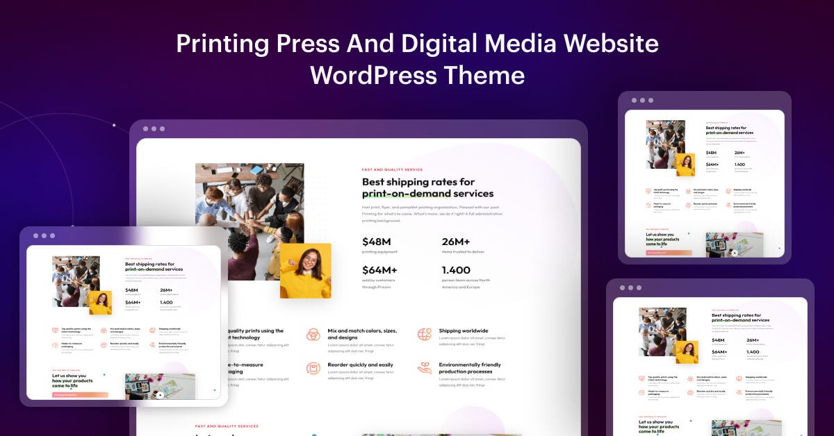 Printing Press and Digital Media Website WordPress Theme 2026