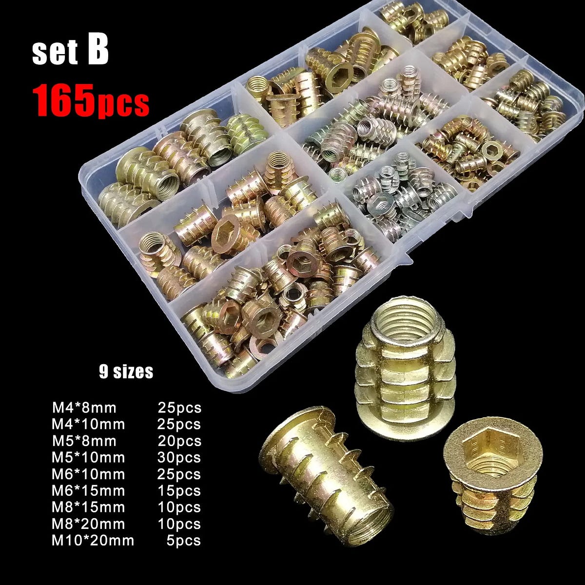 Best Deals! 75/165pc M4 M5 M6 M8 M10 Metal Hexagon Hex Socket Allen