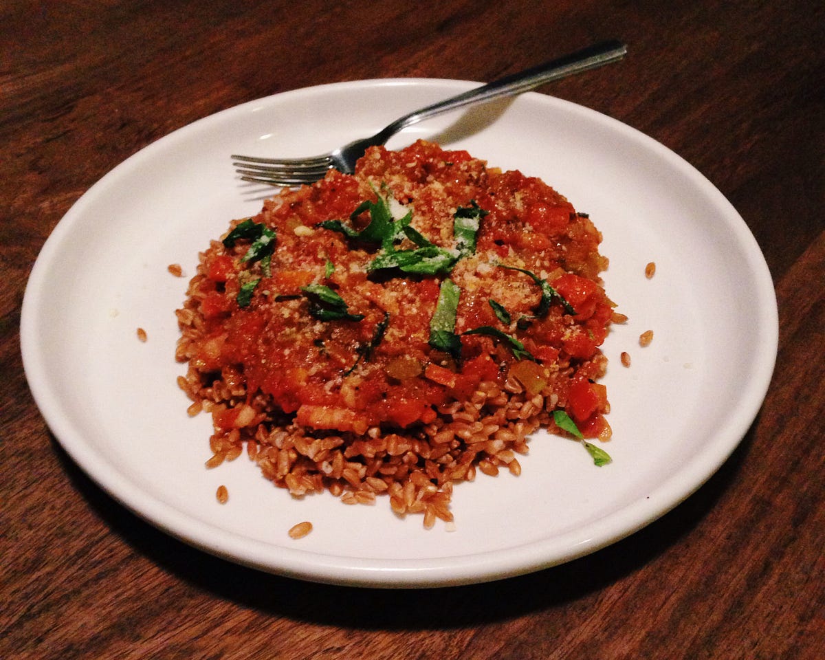 Farro Bolognese. Leftovers, a classic sauce, and a… by Christian Arca
