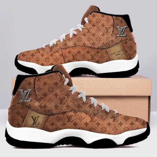 Luxury Louis Vuitton LV Air Jordan 13 Sneakers Shoes Brown White Gifts For  Men Women in 2023
