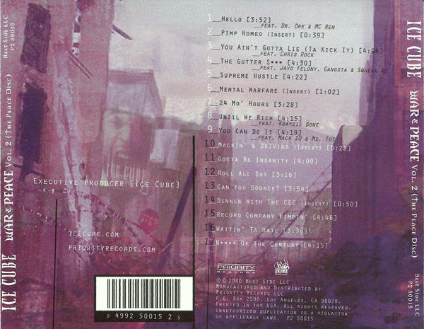 The Ice Cube Effect: War & Peace, Vol. 2 (The Peace Disc) | by